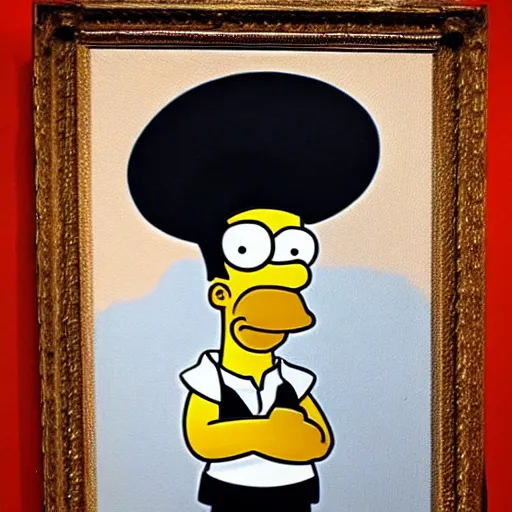 Prompt: homer simpson dressed as a dictator oil painting
