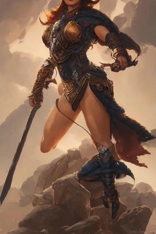 Image similar to amazon valkyrie athena, d & d, fantasy, portrait, highly detailed, headshot, digital painting, trending on artstation, concept art, sharp focus, illustration, art by artgerm and greg rutkowski and magali villeneuve