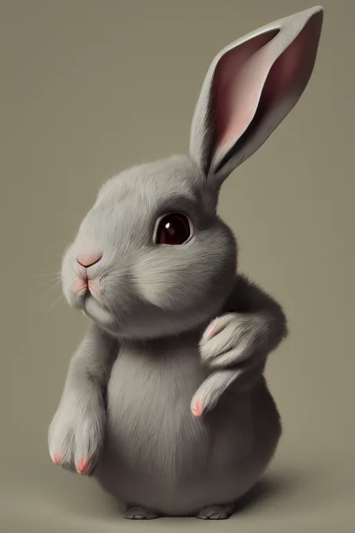 Prompt: a centered painting of a cartoon rabbit, by craola,, cinematic, beautifully lit 3 d, trending on artstation, octane render, 8 k