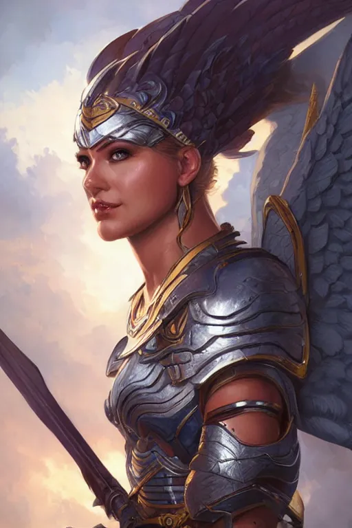 Image similar to amazon valkyrie athena, d & d, fantasy, portrait, highly detailed, headshot, digital painting, trending on artstation, concept art, sharp focus, illustration, art by artgerm and greg rutkowski and magali villeneuve