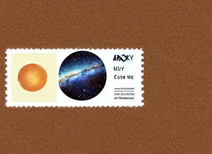 Image similar to a minimalistic isometry of milky way galaxy as a postage stamp