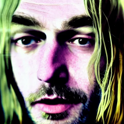 Prompt: colour masterpiece surreal closeup portrait photography of kurt cobain by felix kelly and annie leibovitz and michael cheval, deviantart, 8 k