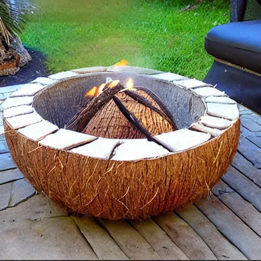 Image similar to a coconut fire pit