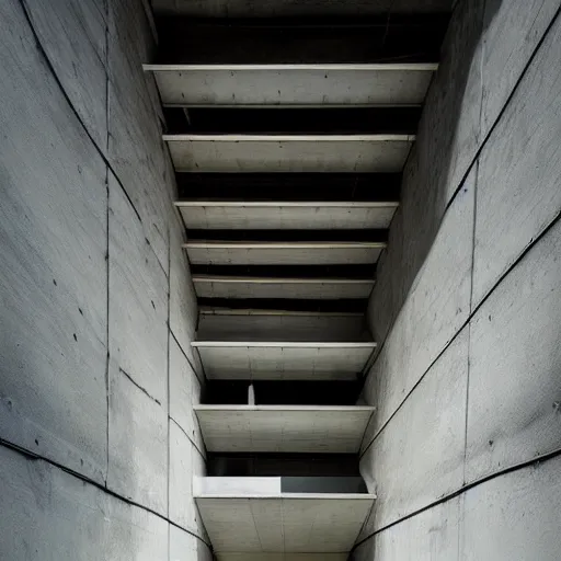 Image similar to flooded concrete structure, surreal architecture, meglaphobia, angled walls, liminal, minimalist architecture,