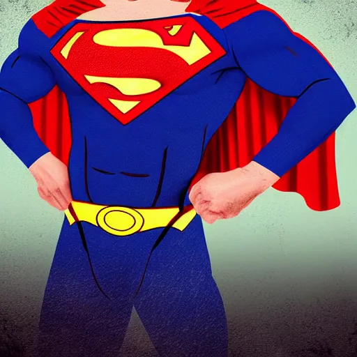 Image similar to Zelensky in a superman outfit, digital art