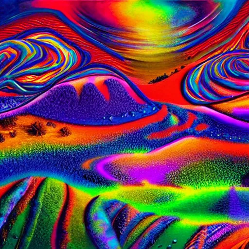 Prompt: a psychedelic landscape