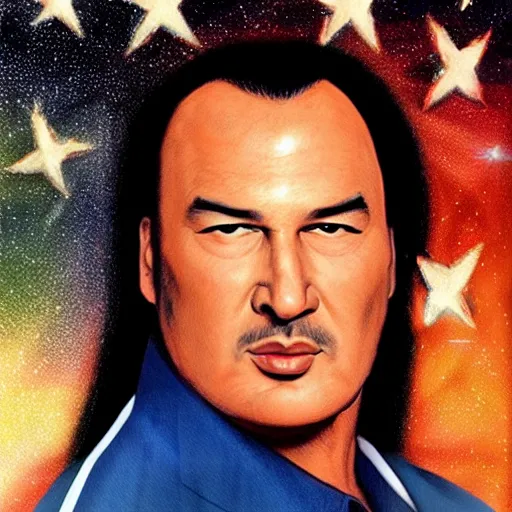 Prompt: Steven Seagal in space, photorealistic art