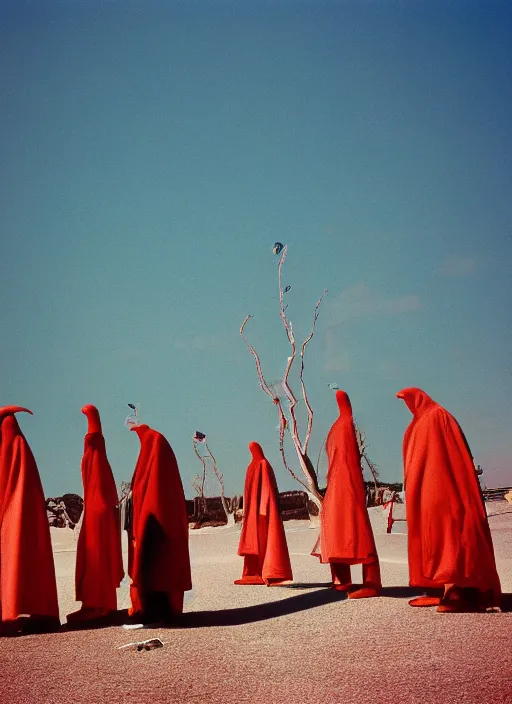 Image similar to dramatic color photo of dadcore occult wizards on vacation by basil wolverton by robert crumb by william eggleston, detailed and creepy, fujifilm velvia 5 0, color photography, sigma 2 8 mm