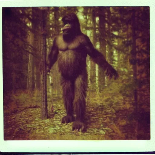 Image similar to Polaroid photo of Bigfoot