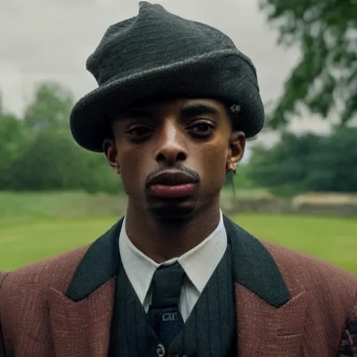 Image similar to playboi carti in peaky blinders 4 k the detailed super realistic