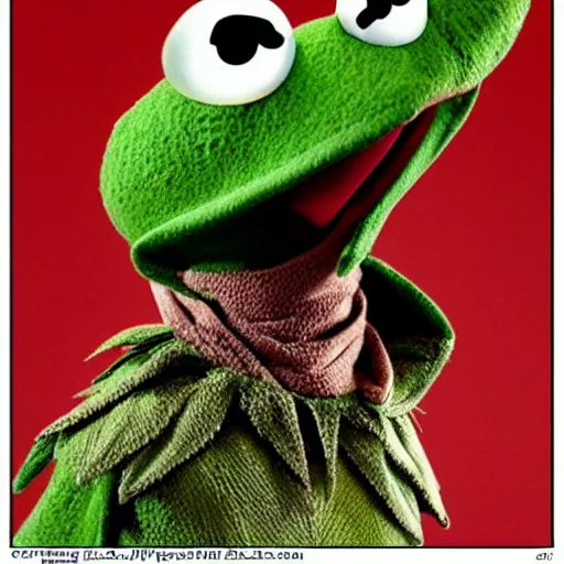 Image similar to kermit the frog as a skeksis