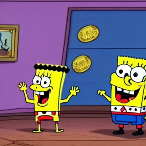 Image similar to spongebob in real life becoming president of the united states, hyper realistic,