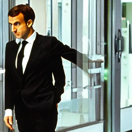 Image similar to Jungle growing on the hair of Emmanuel Macron in American Psycho (1999)