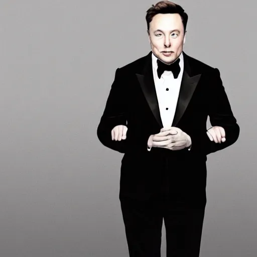 Prompt: Elon Musk as a secret agent, tuxedo, spy