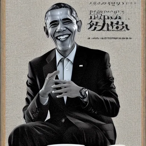 Image similar to President Barack Obama, Hiroaki Tsutsumi style