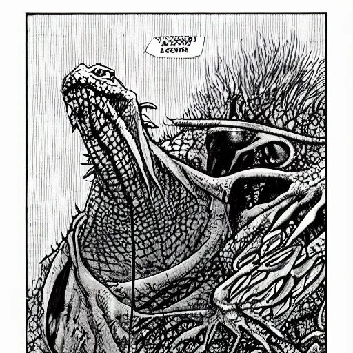 Image similar to lizard monster by q hayashida