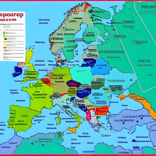 Prompt: the map of europe random countries are in europe