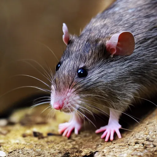 Image similar to nature photo of rat wearing hat, 4 k