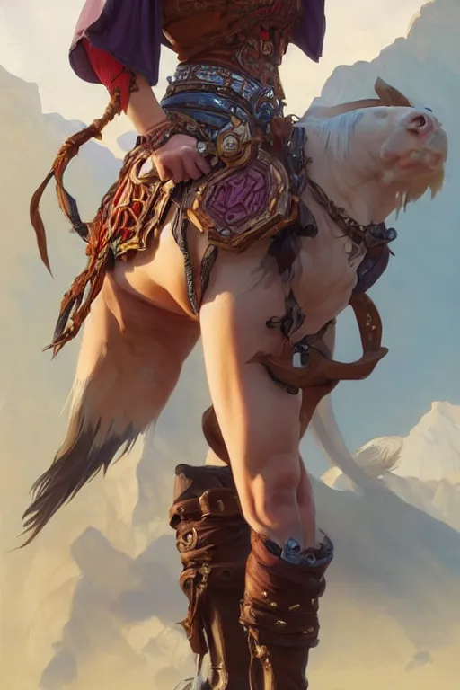 Image similar to beautiful female cowgirl, full body shot, d & d, fantasy, intricate, elegant, highly detailed, digital painting, artstation, concept art, matte, sharp focus, illustration, hearthstone, art by artgerm and greg rutkowski and alphonse mucha