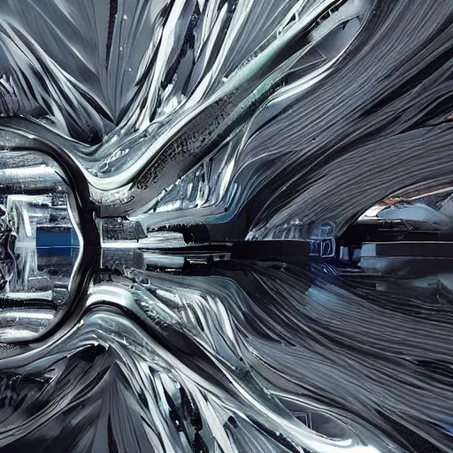 Image similar to digital sci-fi oily gloss reflection zaha hadid airport motherboard with organic forms in liquid and oil on the coronation of napoleon painting, on moon with medium size man walking with black background and digital billboard in the middle. unreal engine 5, keyshot, octane, artstation trending, by Zaha Hadid architects, by Matrix film color, high contrast pinterest black plastic, dark atmosphere pinterest tilt shift, 4k, 8k, 16k.