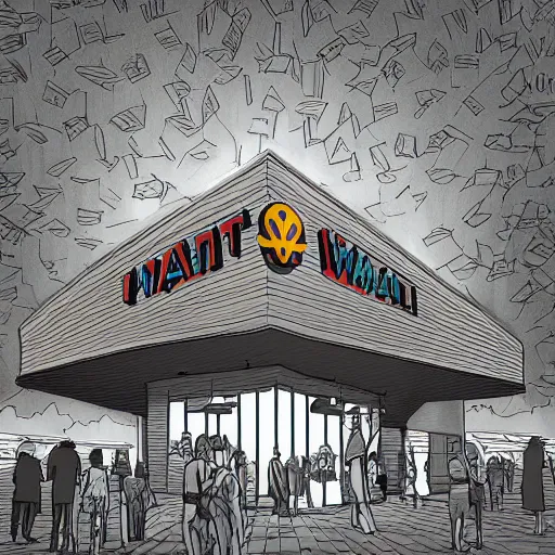 Image similar to i'll finish the walmart in my nightmares, digital art