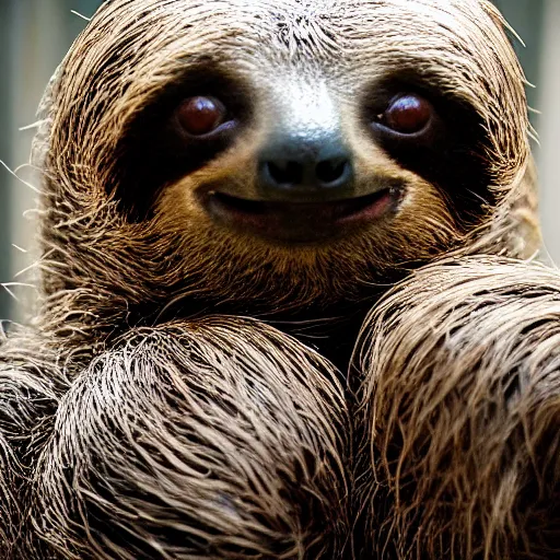 Image similar to a sloth as a gladiator, close up, epic 8k photo