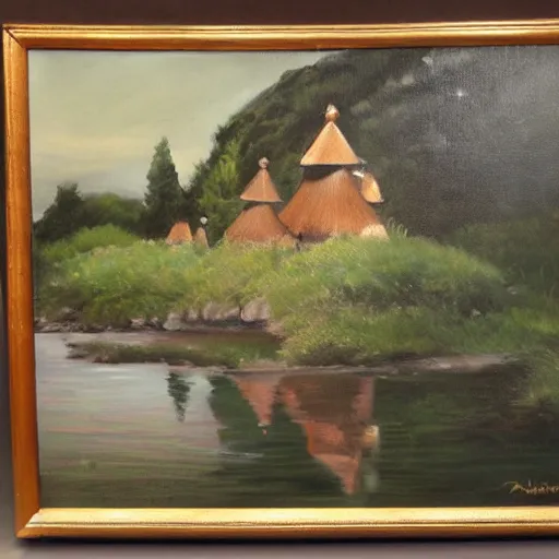 Image similar to Du katoj ludantaj tablotenison sur oranĝa fono, oil painting