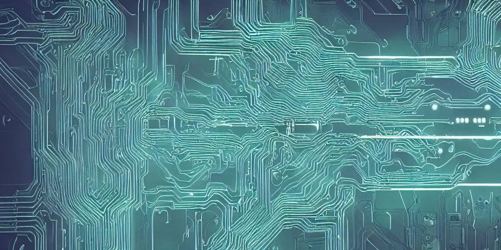 Image similar to a complex mysterious machine made from circuits, transistors, led, wire, macro photography, translucent pastel panels, smooth stylized shapes, embedded in clear epoxy, macro, overlapping layers, hyper - realistic vfx render