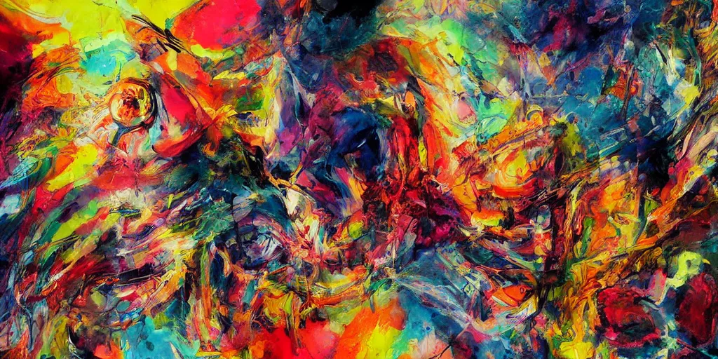 Prompt: a beautiful abstract painted by catrin arno, hyper detailed, colorful