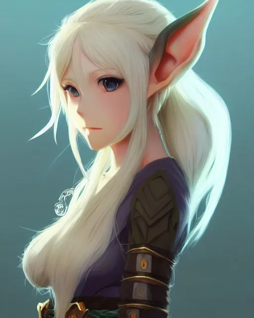 Image similar to character concept art of an anime female elf druid | | blonde hair, cute - fine - face, pretty face, realistic shaded perfect face, fine details by stanley artgerm lau, wlop, rossdraws, james jean, andrei riabovitchev, marc simonetti, and sakimichan, tranding on artstation