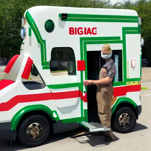 Image similar to big chungus, anthropomorphic ambulance shaped like big chungus, high resolution photo