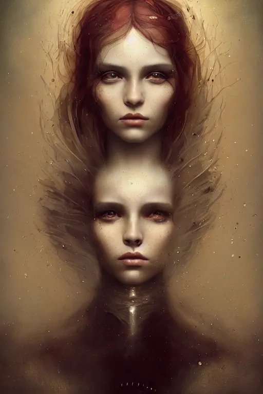 Image similar to portrait of a young woman, neo - surrealism, by tom bagshaw and anna dittman, portrait, 2 4 mm lens, golden ratio composition, detailed face, studio photography, very detailed, abstract expressionism, 8 k, highly coherent