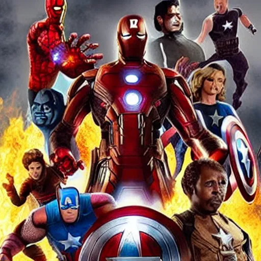 Image similar to the famines as marvel's avengers, movie poster