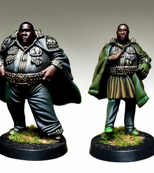 Prompt: notorious big, resin miniature, 2 8 mm heroic scale, games workshop, deity, citadel colour, glowing eyes, osl, nmm, r / paintedminis, round base, fantasy ttrpg villain, dungeons and dragons, reaper minis