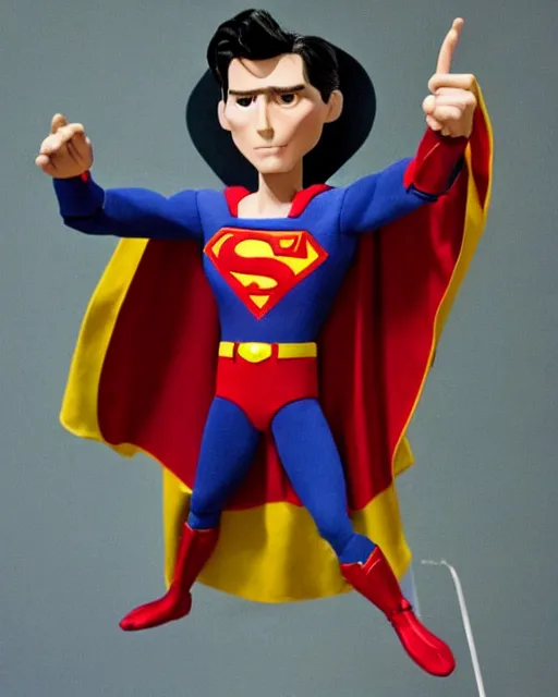 Prompt: christopher reeve ’ s superman as a highly detailed stop motion puppet, in the style of laika studios ’ s paranorman, coraline, kubo and the two strings shot in the style