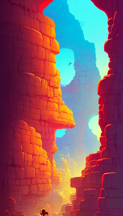 Image similar to deep natural cave wall, dynamic light, global illumination, illustration by josan gonzales and moebius, rhads, clean thick line, comics style,