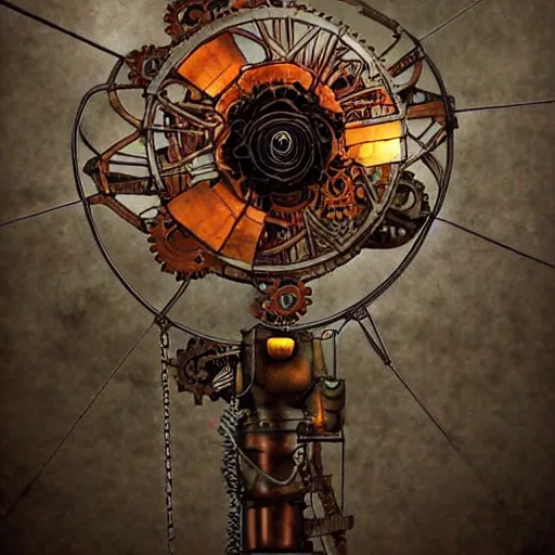 Prompt: giant mechanical rose, steampunk, fantasy art, sky