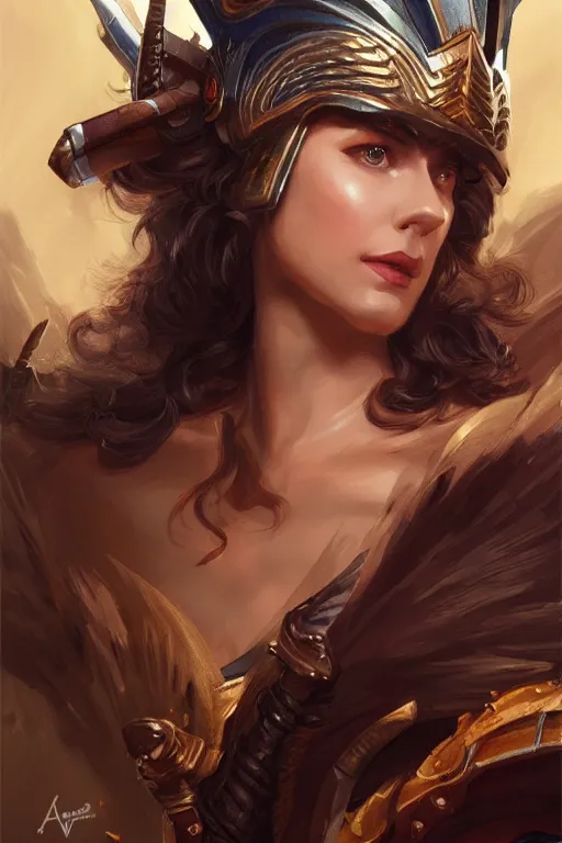 Image similar to amazon valkyrie athena, d & d, fantasy, portrait, highly detailed, headshot, digital painting, trending on artstation, concept art, sharp focus, illustration, art by artgerm and greg rutkowski and magali villeneuve