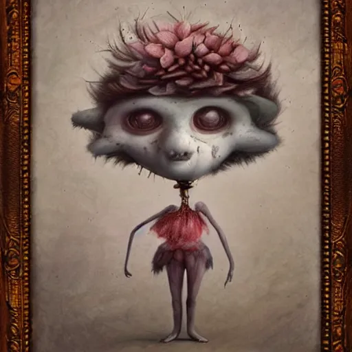 Prompt: a weird surreal and whimsical creature, fantasy concept art by nicoletta ceccoli, mark ryden, max ernst, max fleischer