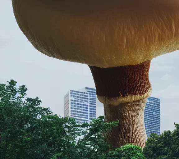 Image similar to a city built upside down from a cap of a giant mushroom. highly detailed 8 k. intricate. lifelike. soft light. nikon d 8 5 0. cinematic post - processing