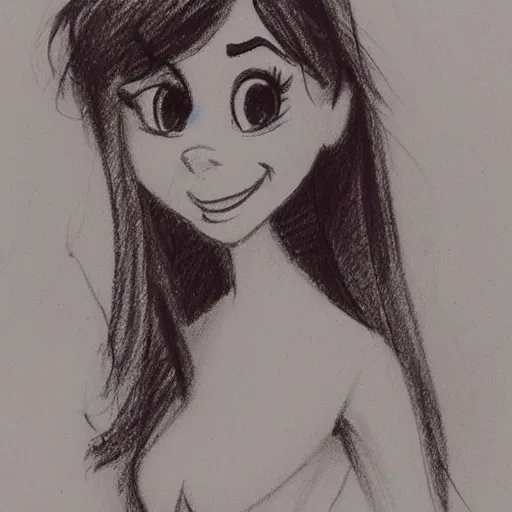 Image similar to milt kahl pencil sketch of victoria justice disney style