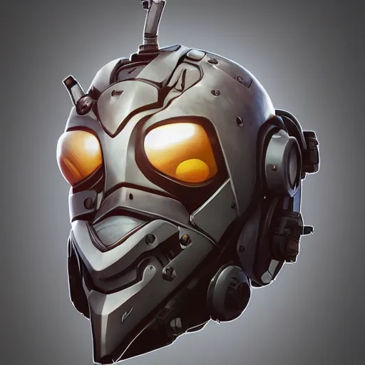 Image similar to This is an extremely intricately detailed 8k 3d render of a octane render robot ninja helmet mask fantasy art overwatch and heartstone video game icon. The 3d game art cover is official fanart from behance hd artstation by BEEPLE, Jesper Ejsing, RHADS, Makoto Shinkai, Lois van baarle, ilya kuvshinov and Ross draws.