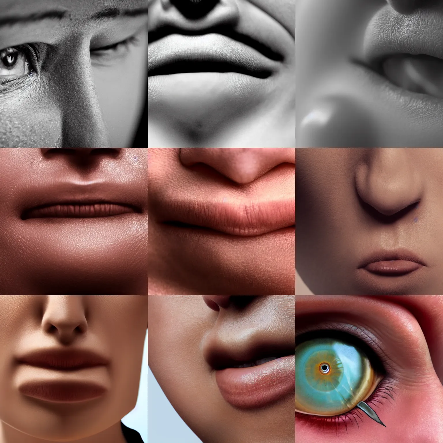 Prompt: extremely detailed closeup of a human nose