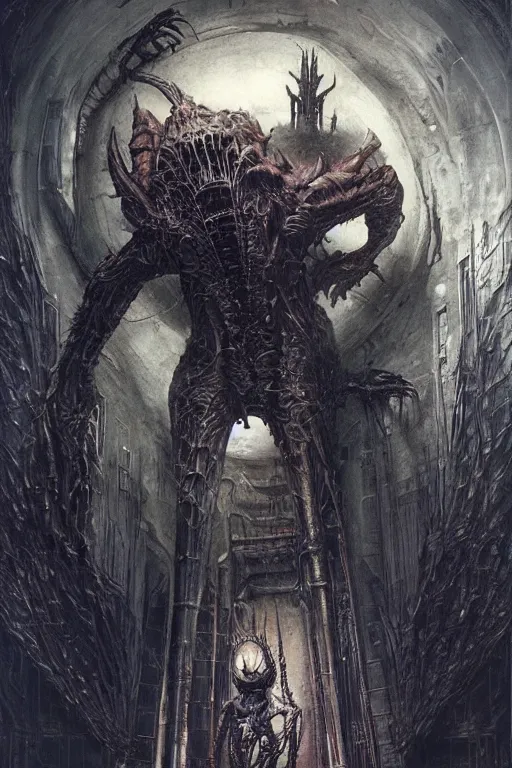 Image similar to portrait of elon musk by hr giger, greg rutkowski, luis royo and wayne barlowe as a diablo, resident evil, dark souls, bloodborne monster