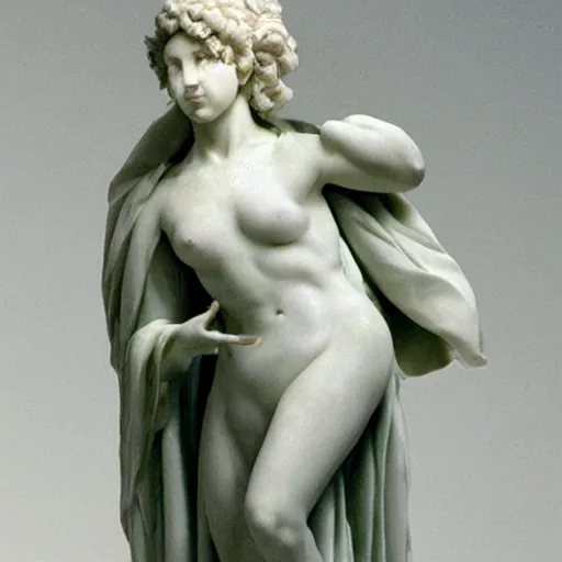 Prompt: a marble sculpture of a cute female doctor by michelangelo