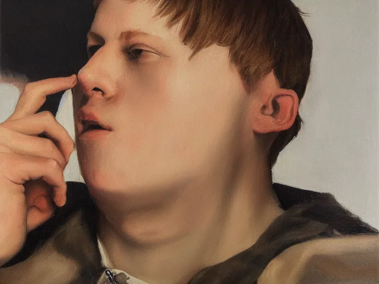 Image similar to a detailed profile oil painting of yung lean, intricate artwork by caravaggio. Trending on artstation. 8k