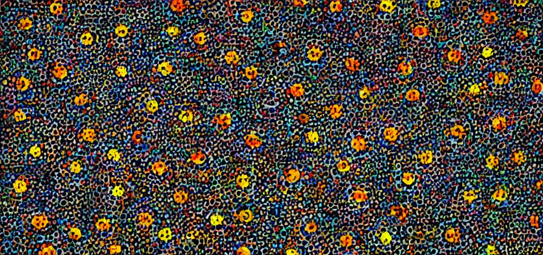 Prompt: clown apocalypse by yayoi kusama