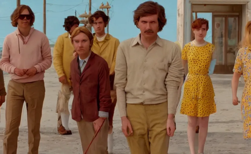 Image similar to high quality high detail movie screenshot by wes anderson, hd,