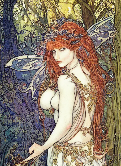Prompt: a beautiful painting of a fairy princess by rebecca guay