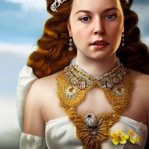 Prompt: stunning award winning hyperrealistic hdr 8 k highly detailed portrait photo of princess daisy as a real human